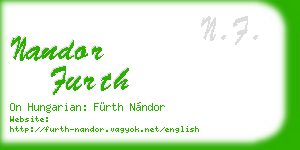nandor furth business card